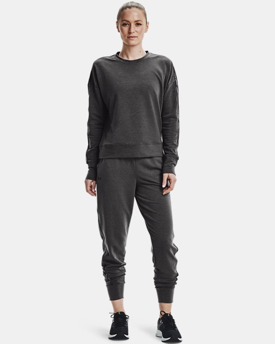 Women's UA Rival Terry Taped Crew, Gray, pdpMainDesktop image number 2
